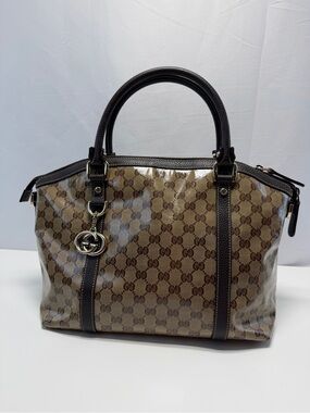 Gucci Orginal GG Crystal Interlocking Dome Handbag Large